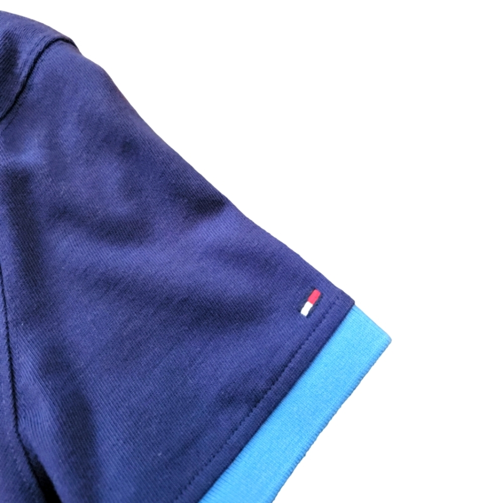 Tommy Hilfiger Classic blue Short Sleeve polo shirt medium custom fit - Picture 3 of 14